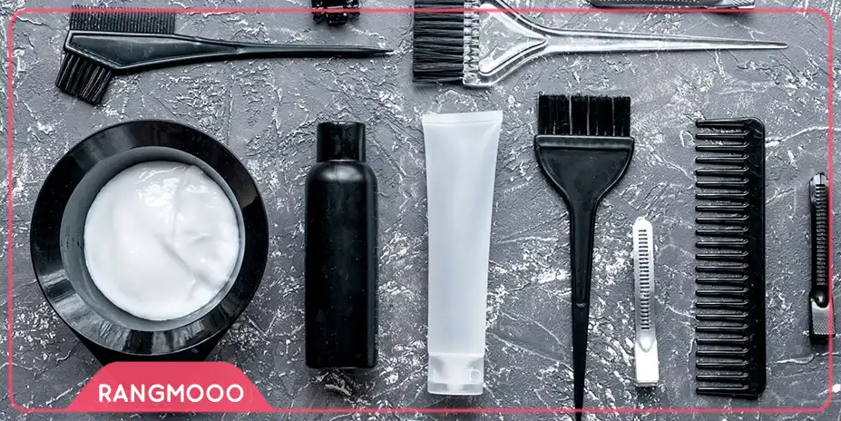 مواد و ابزار لازم برای رنگ آمیزی مو