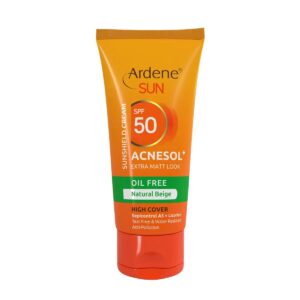 اردن کرم ضدافتاب SPF50 بژ طبیعی فاقد چربی پوست چرب و جوشدار 50 گرم