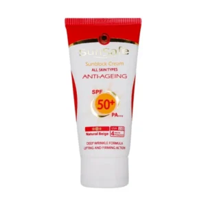 سان سیف ضد افتاب SPF50 رنگی بژ طبیعی انواع پوست ضد چروک