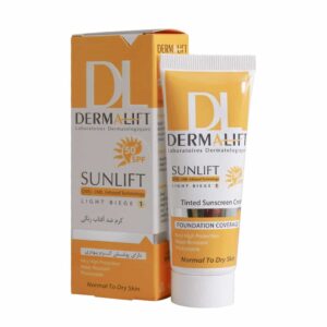 درمالیفت ضدافتاب SPF50 رنگی بژ روشن پوست خشک