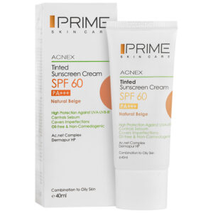 پرایم ضدافتاب SPF60 رنگی بژ طبیعی فاقد چربی جعبه سفید