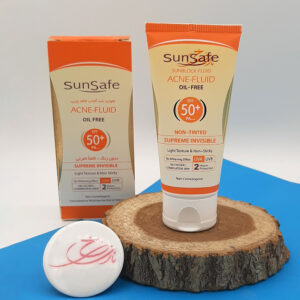 سان سیف ضد افتاب SPF50 فلوئیدی فاقد چربی بی رنگ مناسب پوست چرب